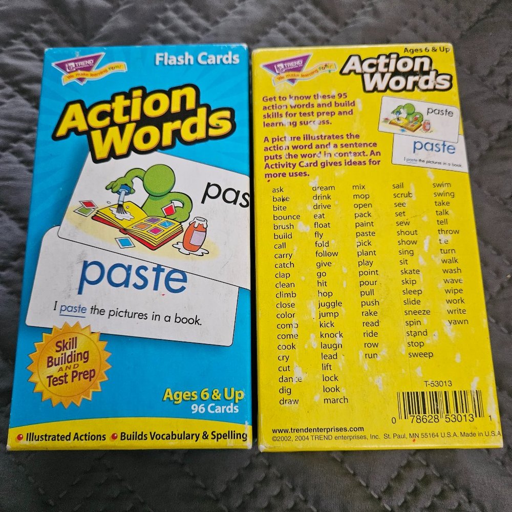 Trend Action Words' Flash Cards